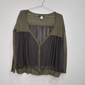 Kerisma Button Cardigan Blouse in Olive